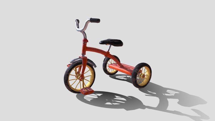 Old Tricycle PBR 3D Model