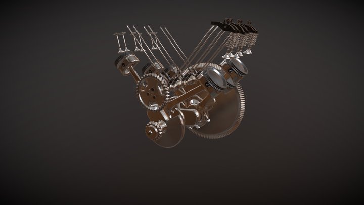 V6 Engine 03 3D Model