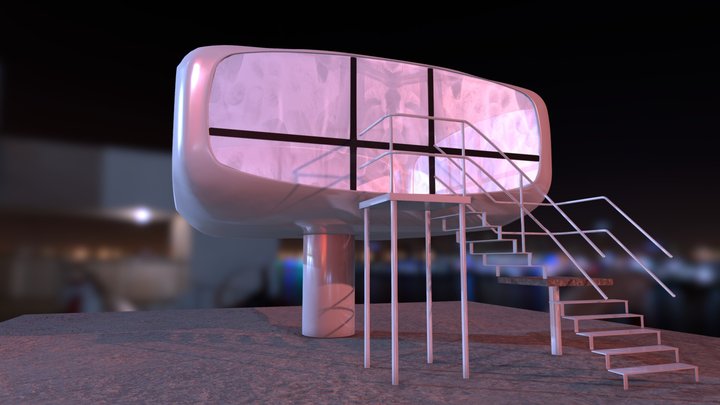 Bubble House Station in Binz by Ulrich Müther 3D Model