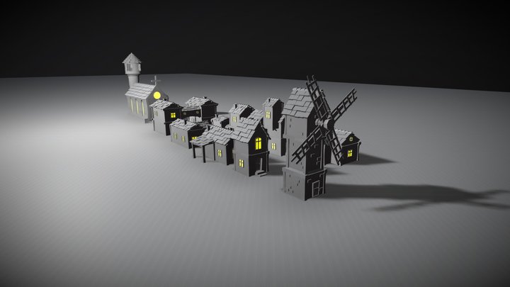 medieval village 3D Model