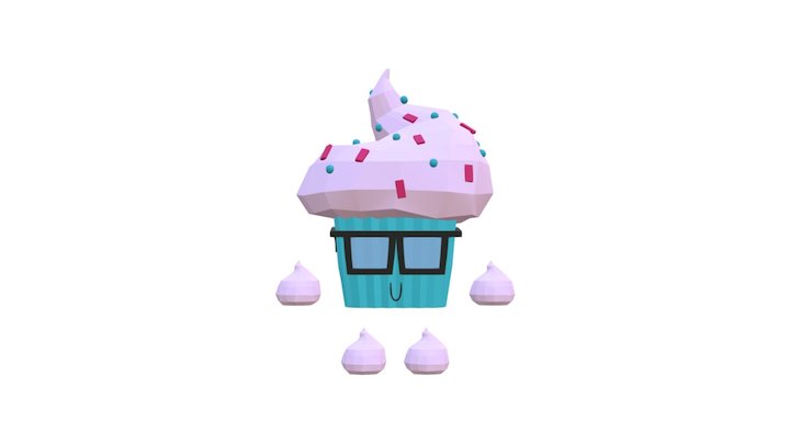 Hipster Cupcake [Cube Carnage] 3D Model