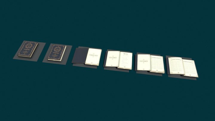 Simple book and Textbooks. Game Asset 3D Model