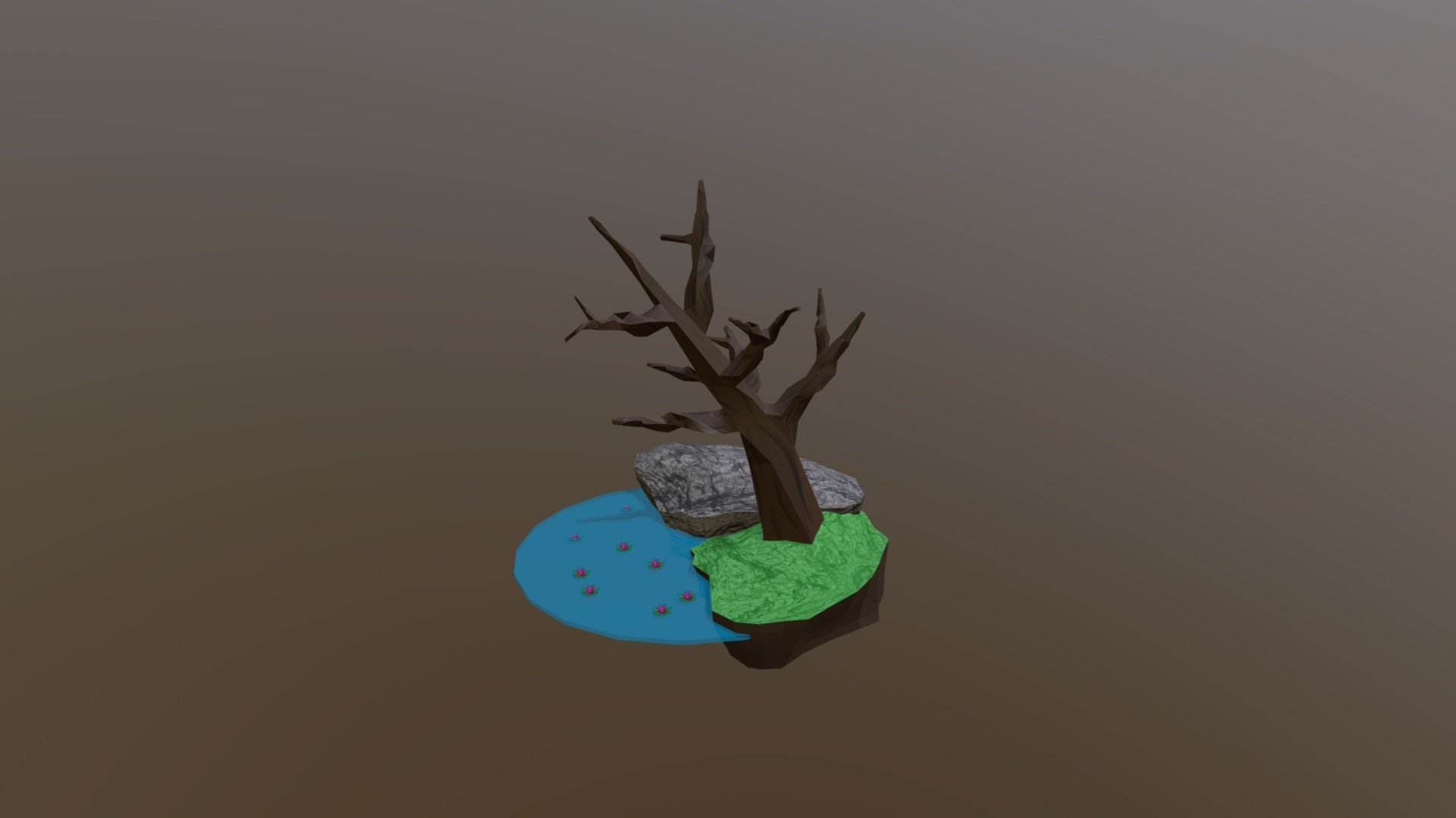 Low Poly Tree/Pond Scene