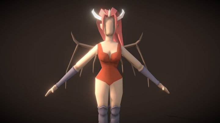 Female Character - Demon Lilith (Low Poly)