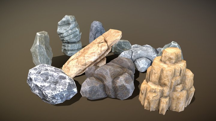 Rocks and stones pack 3D Model