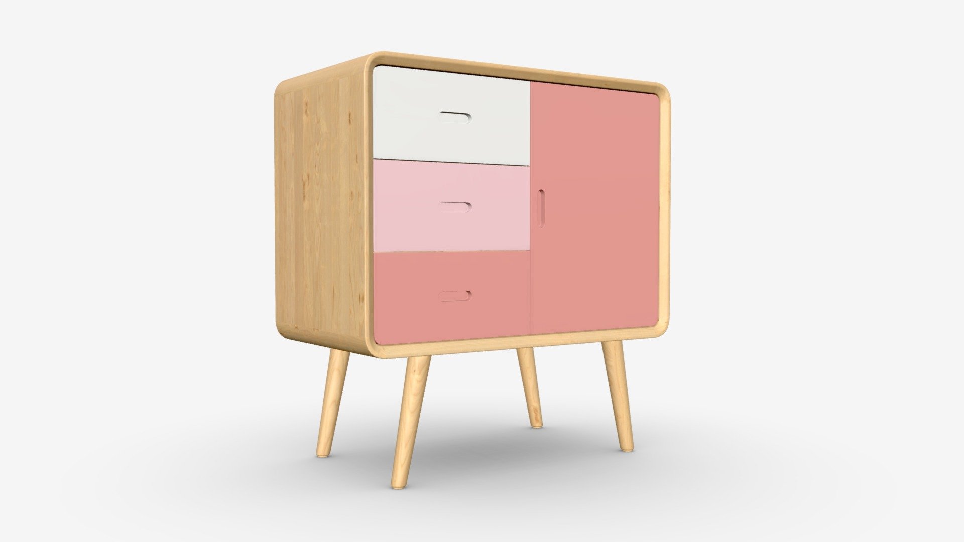Wooden cabinet with drawers 01 - Buy Royalty Free 3D model by HQ3DMOD ...