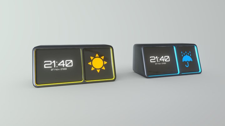 Digital Clock (Low poly) – Modello 3D gratuito STL