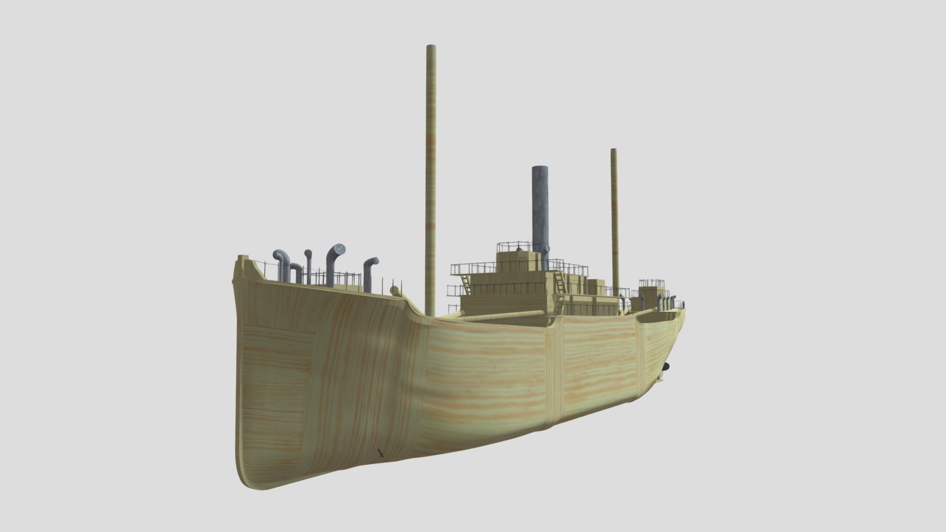 USSB EFC 1001 Ferris Vessel, Wooden Hull 3D model by NOAA's Monitor National Marine Sanctuary