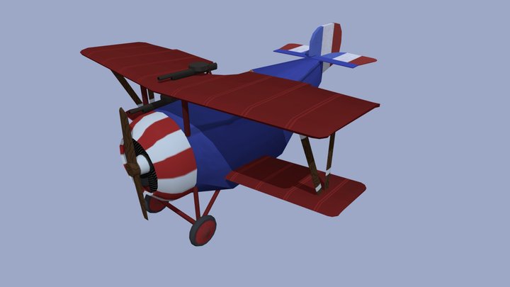 Stylized WWI Nieuport 17 3D Model