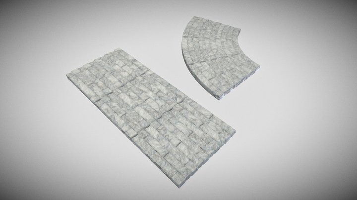 Stone Brick Path 3D Model
