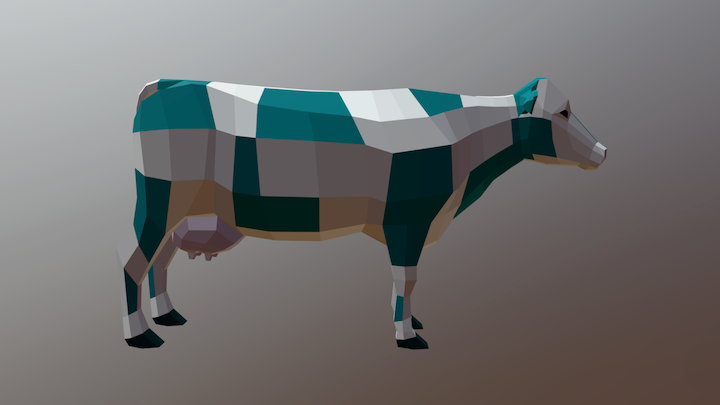Low-poly cow - neutral pose 3D Model