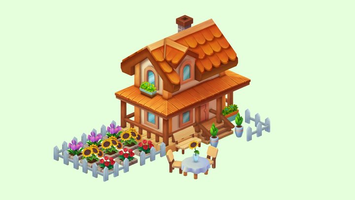 Cartoon House 3D Model