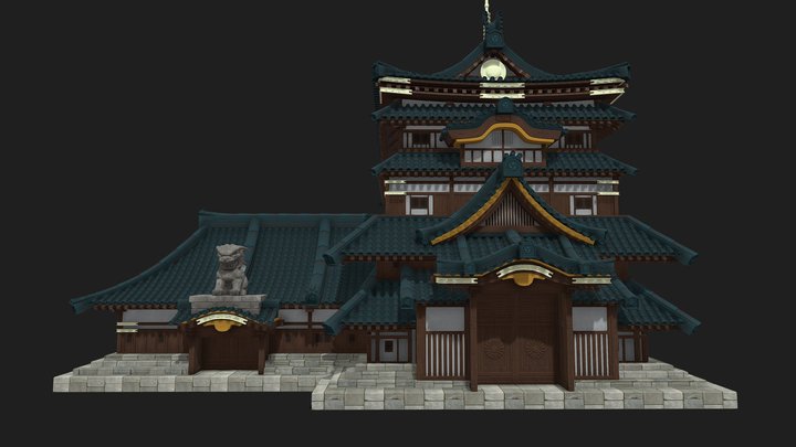 Samurai Arena Building 3D Model