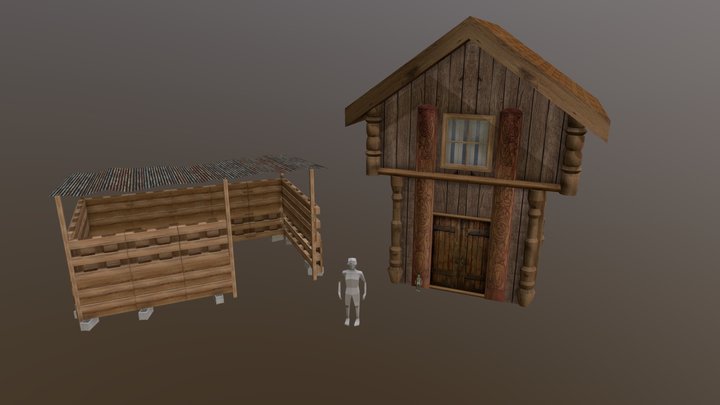 Forest loner - House/side building test upload 3D Model