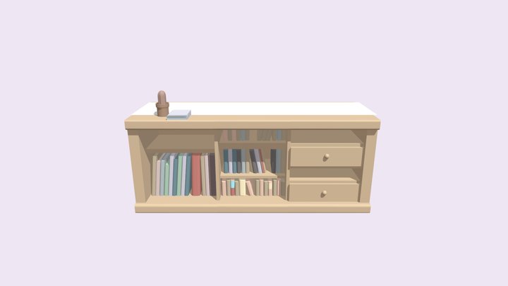 Wood Desk 01 3D Model