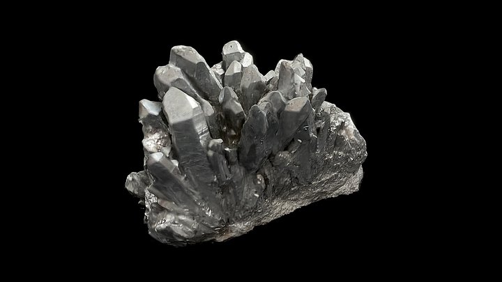 3D scan of silver covered quartz 3D Model