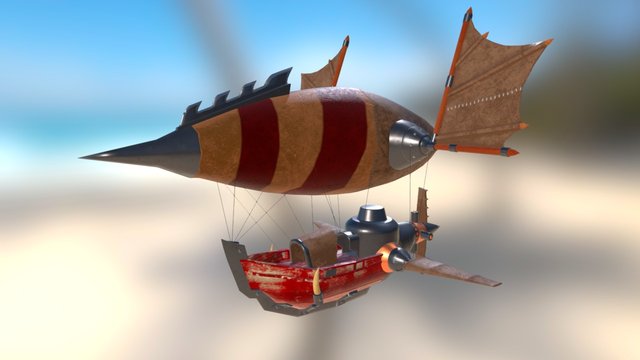 Goblin Airship - Low Poly 3D Model