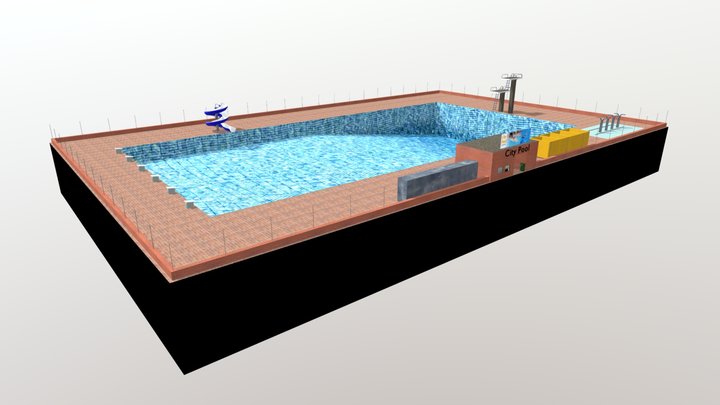 European Style Swimming Pool 3D Model