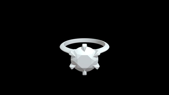 White Space Custom Diamond Solitaire 6 Prong Tul 3D Model