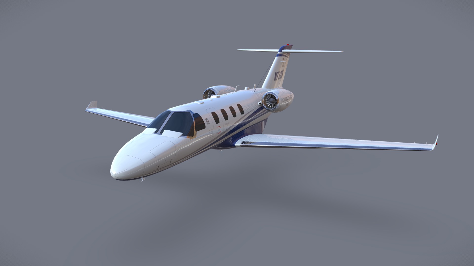 3D model CESSNA Citation M2 - This is a 3D model of the CESSNA Citation M2. The 3D model is about a white airplane in the sky.
