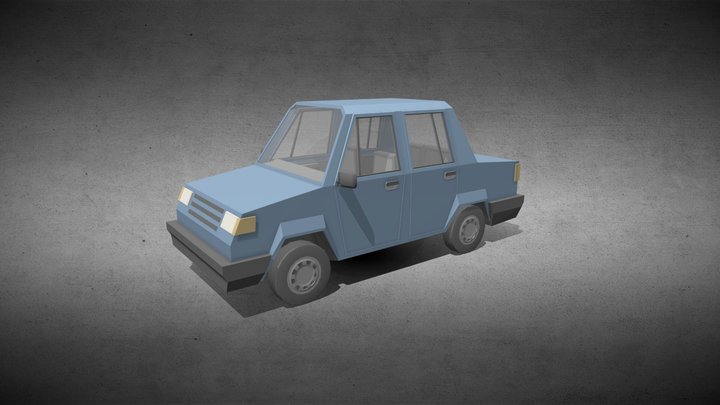 Low-Poly Sedan car 3D Model