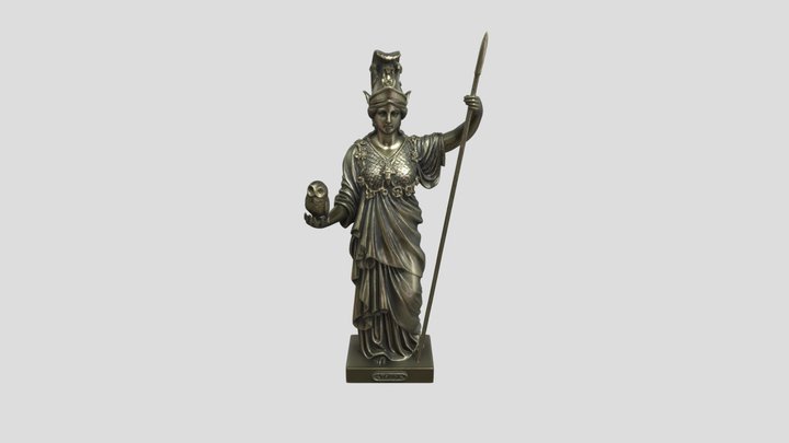 Athena with Owl and Spear 3D Model