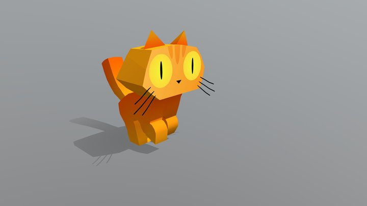 Cartoon cat runnig animation 3D Model