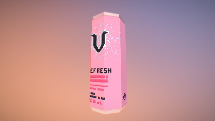 Pink V can 3D Model