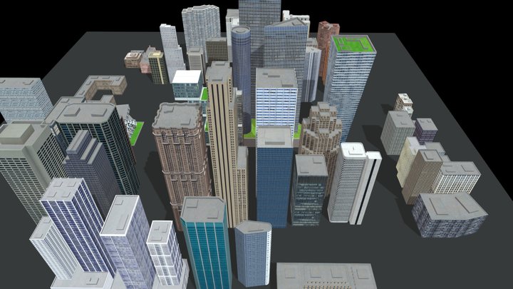 City Skyscraper Skyrise Buildings 3D Model