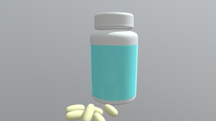 Plastic bottle for tablets 3D Model
