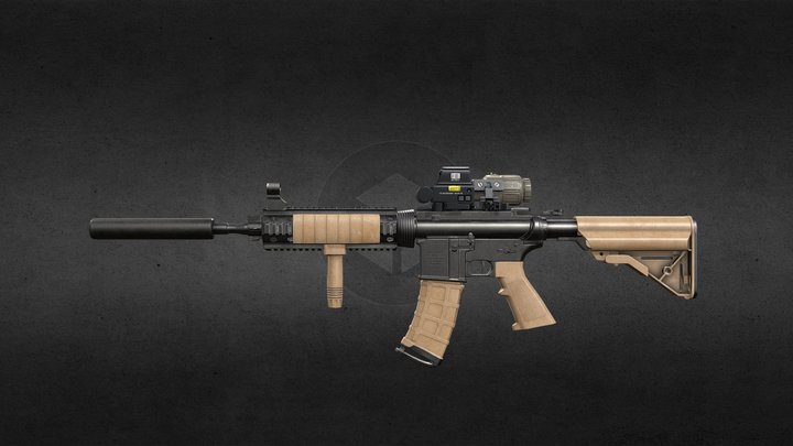 M4A1 Hybrid Sight 3D Model