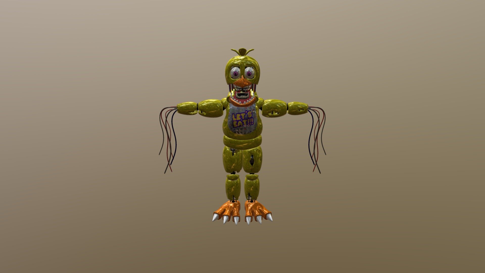Withered-chica - 3D model by FreddyGamer343.
