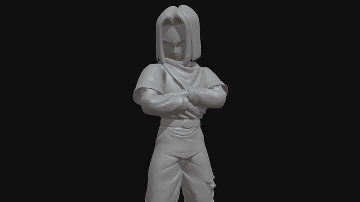 STL file DRAGON BALL Z - ANDROID 17 🐉・3D printing design to