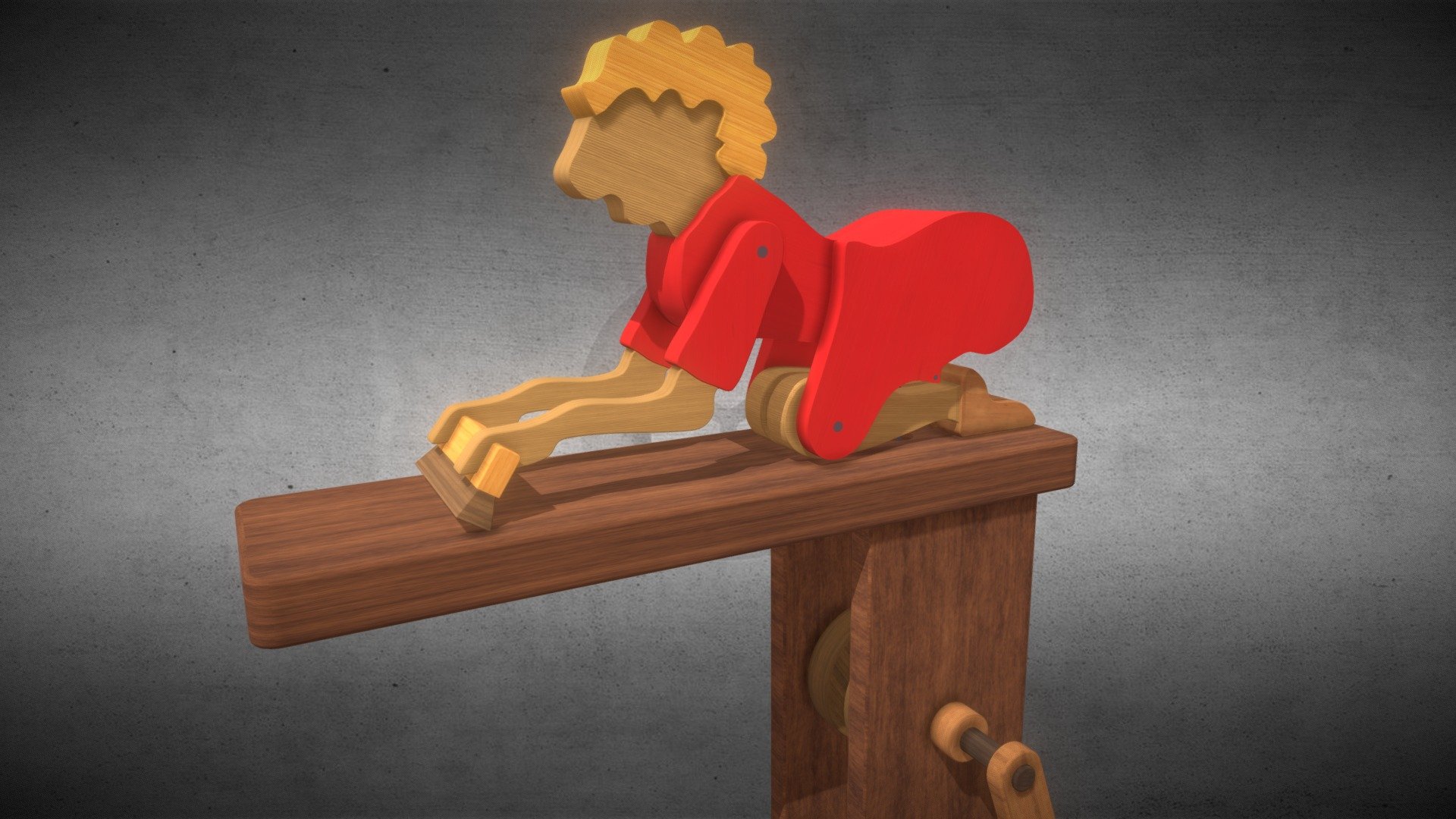 Scrubbing Lady Wooden Toy