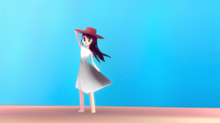 256 - girl on beach 3D Model