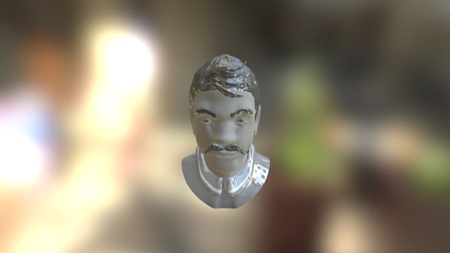 face of mustache man 3D Model