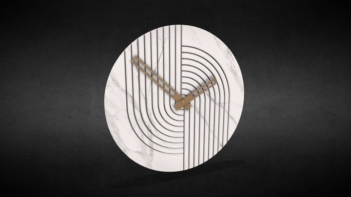 Circular Fluted Clock 3D Model