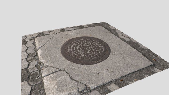 Asphalt 03 - Manhole cover 3D Model