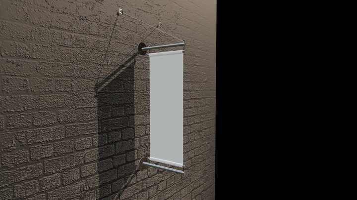 Wandausleger Edelstahl mit Seilbefestigung 3D Model