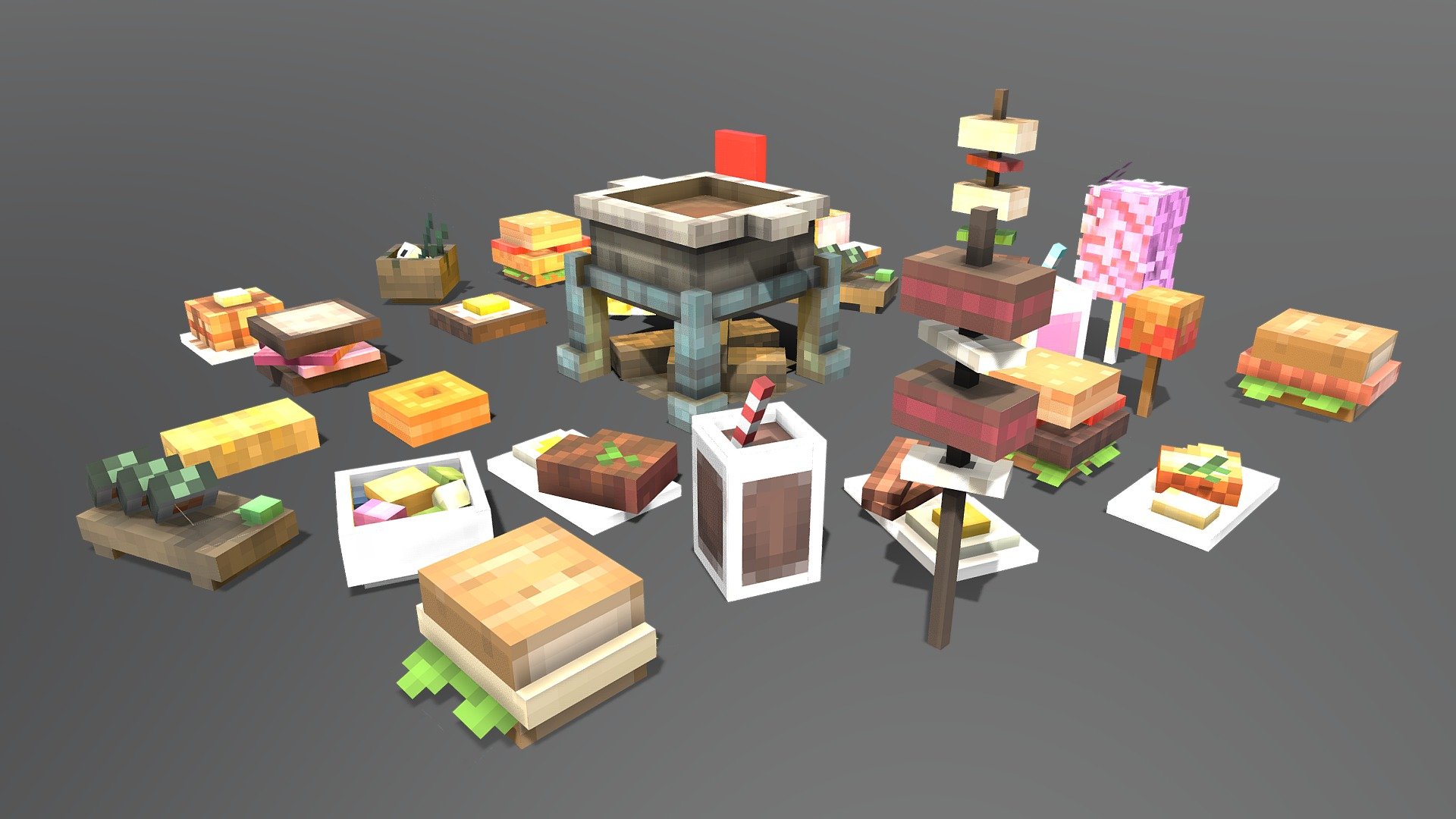 Food Pack 3D model by littleroom [aec6bf6] Sketchfab