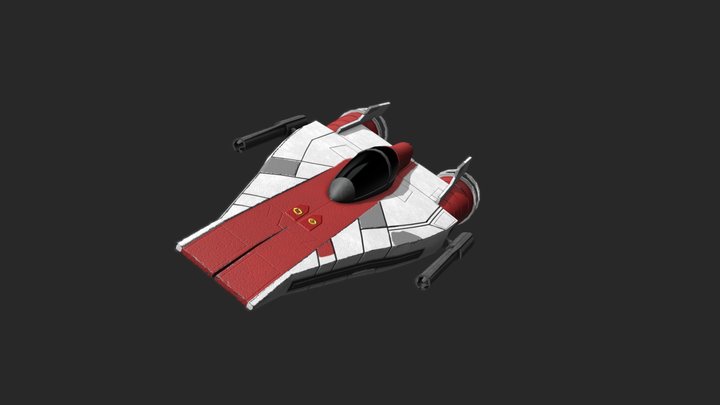 Starwars A-Wing for SpaceSim Game 3D Model