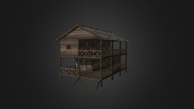 Modular Wooden House 2 3D Model