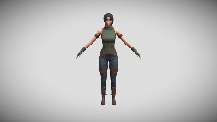 Stylized Female Ranger 3D Model