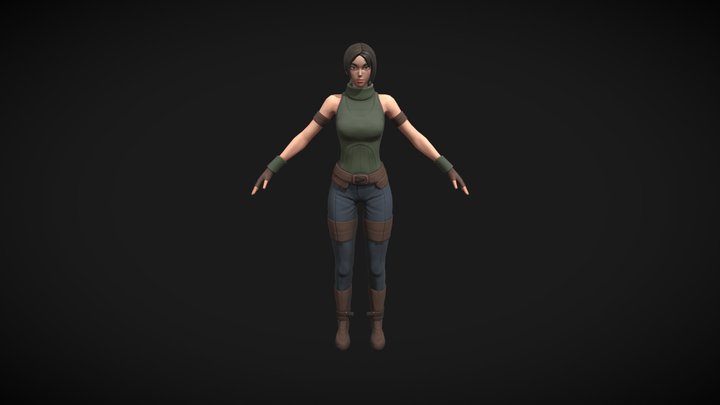 Stylized Female Ranger 3D Model