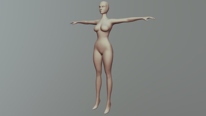Female basemesh for Mixamo 3D Model