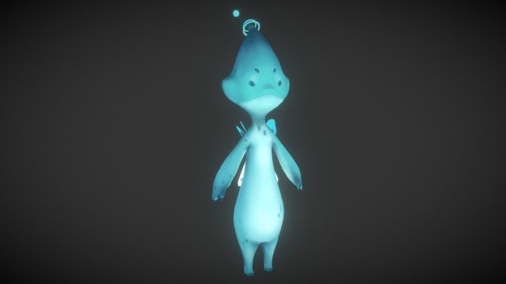 Little Blue Alien 3D Model