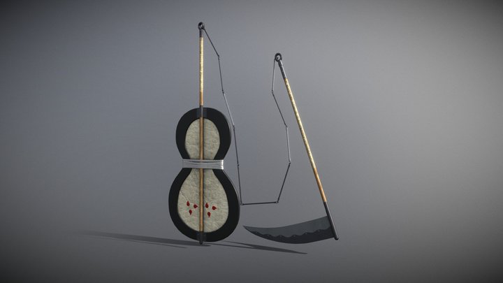 Madara Uchiha's Gunbai and Scythe 3D Model