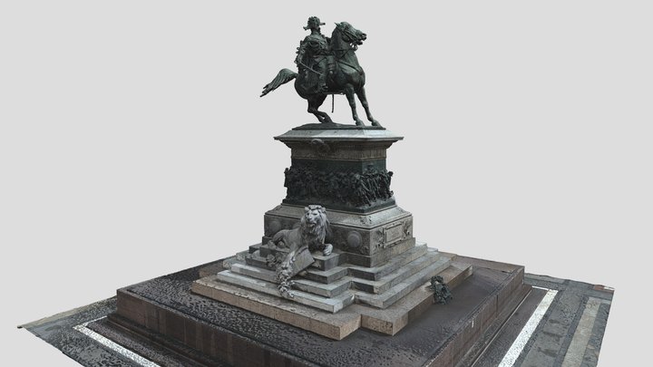 Statua di Vittorio Emanuele II 3D Model