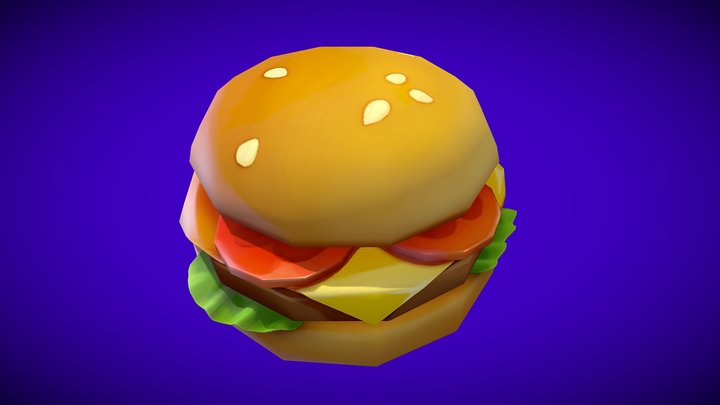 Stylised burger 3D Model