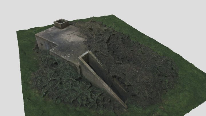 Part of WWII Thames Estuary Shell Refinery Decoy 3D Model